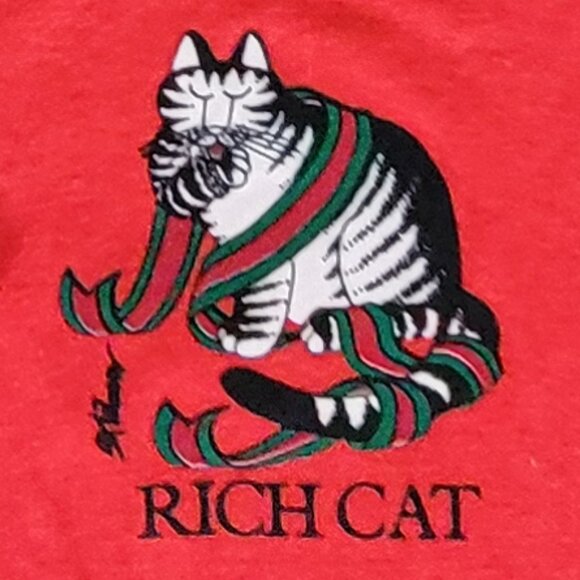 Diplomat Vintage B. Kliban Red Rich Cat Night Shirt - XL - Picture 2 of 8